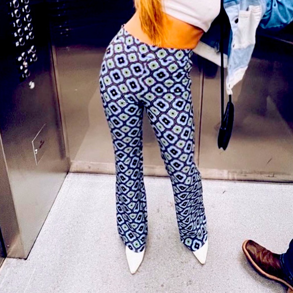 Zara floral retro pants